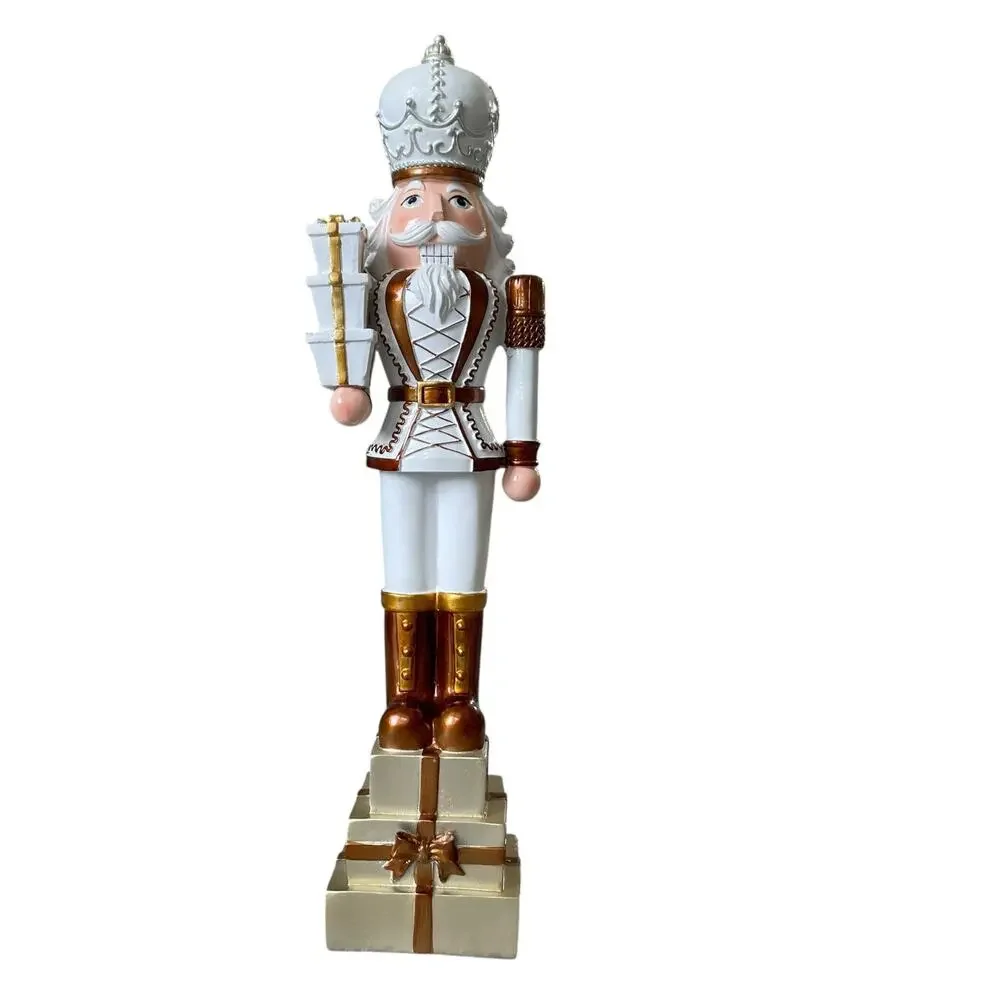 Gold & White Christmas Nutcracker King w/ Gifts 20